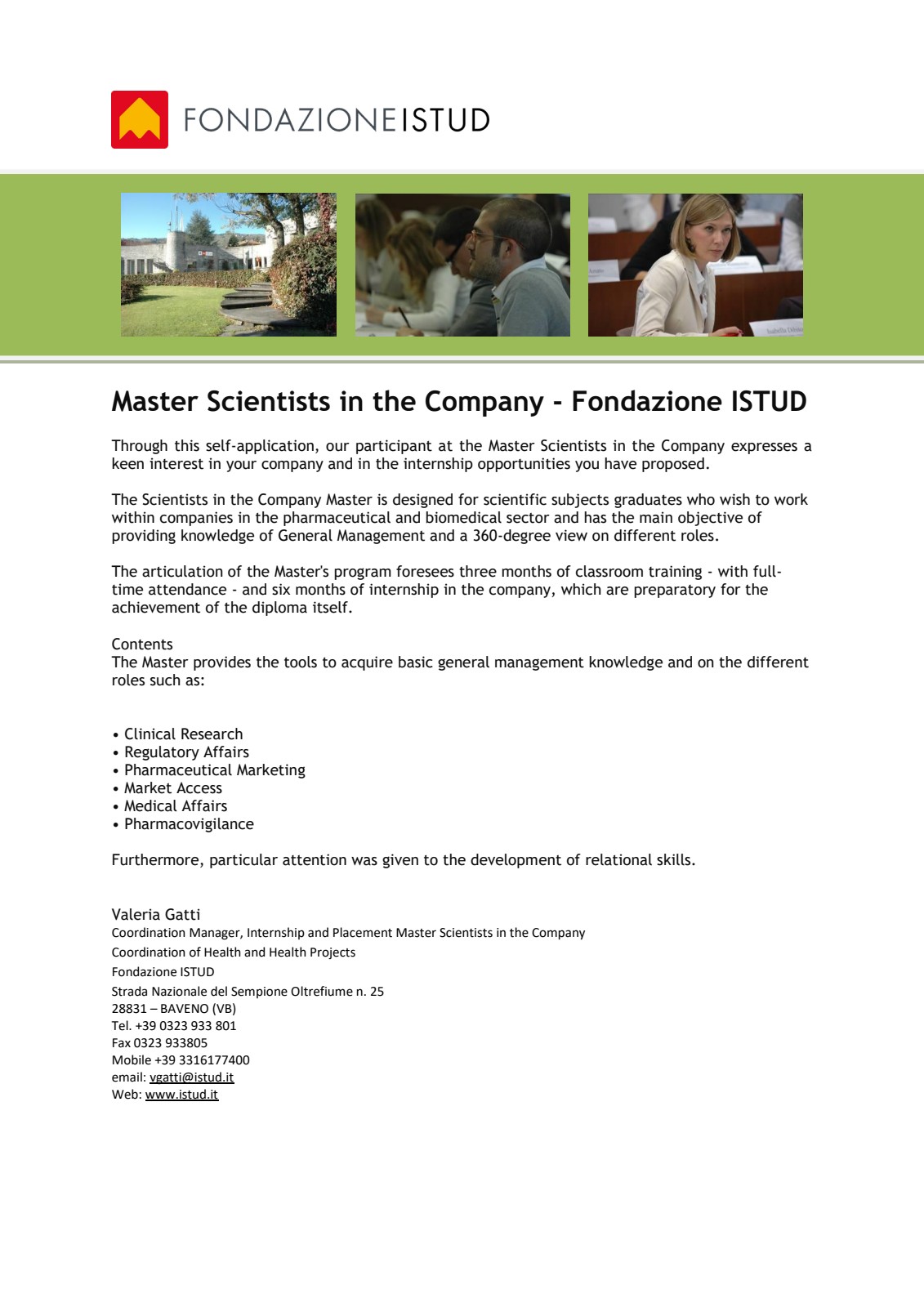 ISTUD Business School - Master Scientists in the Company